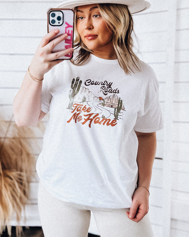 Country Roads Tee [white/brown]