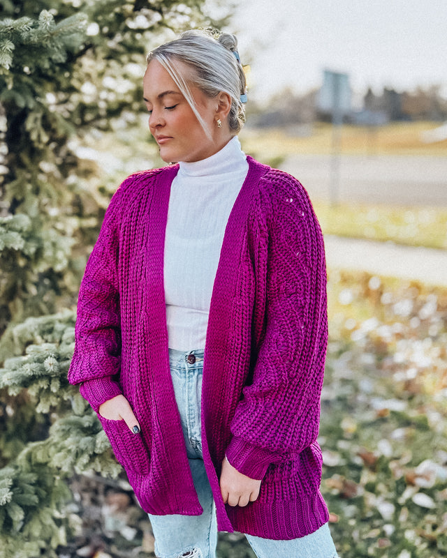 Modern Moment Knit Cardigan [berry]