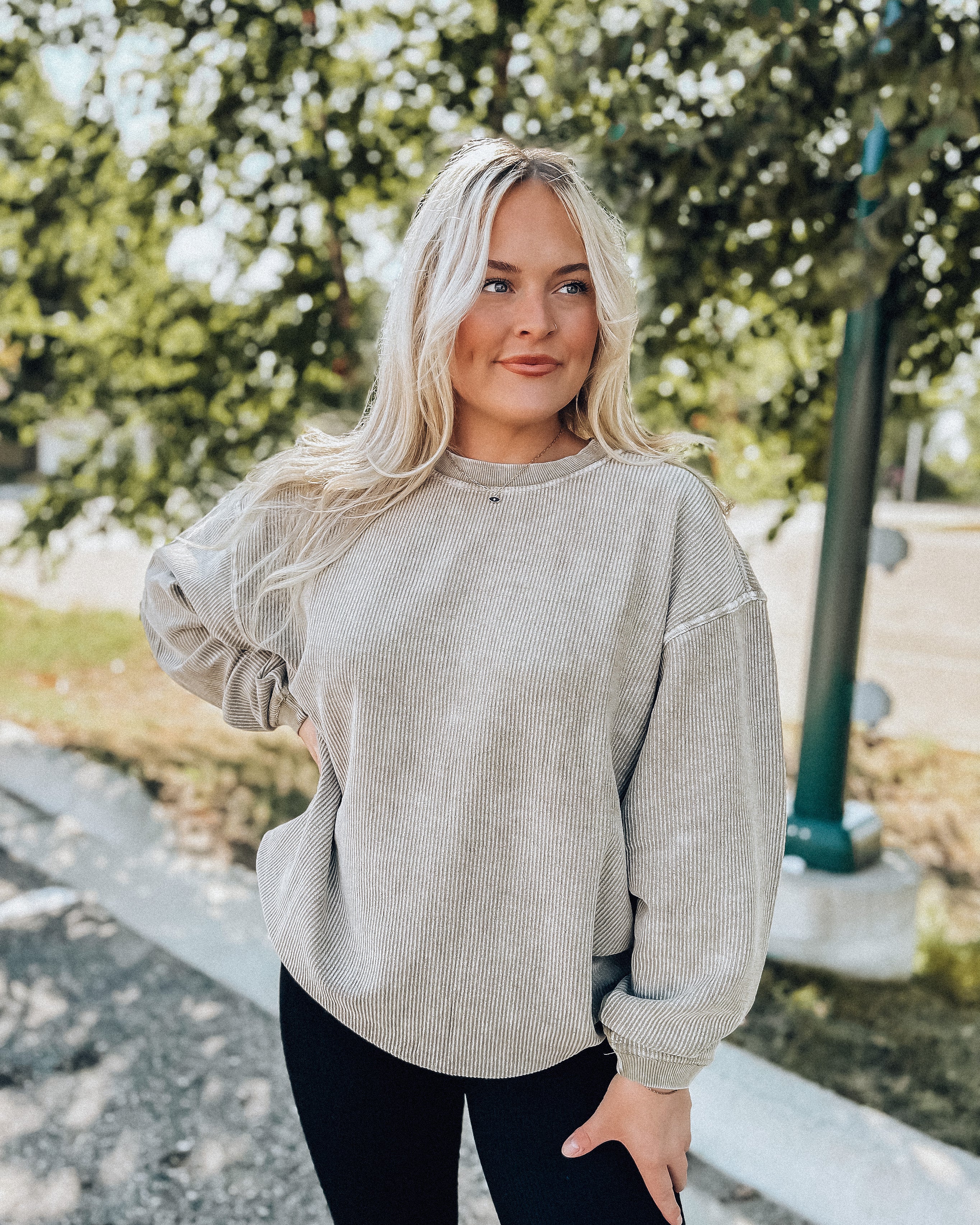 Corded Crewneck Sweatshirt [olive]