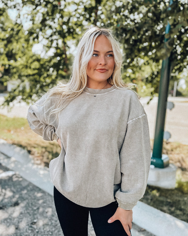 Corded Crewneck Sweatshirt [olive]