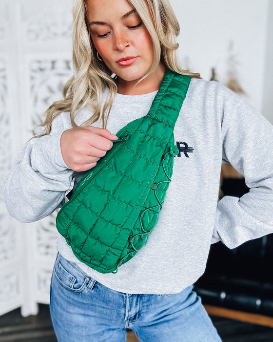 Quilted Puffer Sling Bag [clover green]
