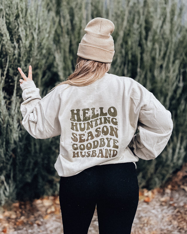 RESTOCKED: Hello Hunting Season Unisex Crewneck [sand]