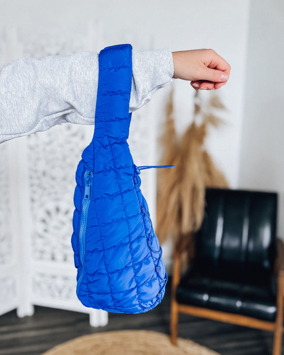Quilted Puffer Sling Bag [cobalt blue]
