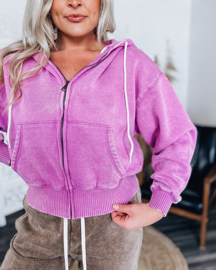 Libby Zip Up Sweatshirt [magenta pink]