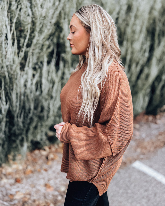 Side Slit Sweater [deep camel]