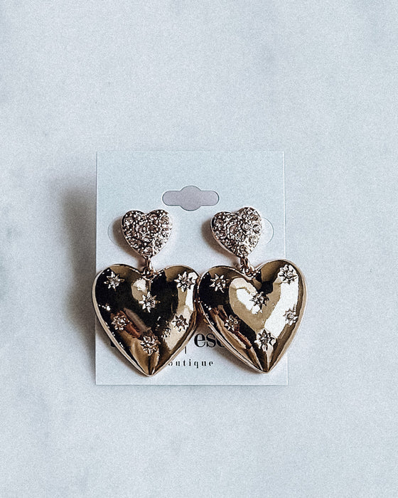 Heart Drop Earrings [gold]