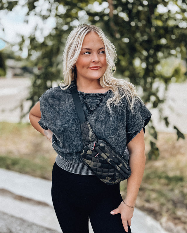 Nova Mineral Washed Top [charcoal]
