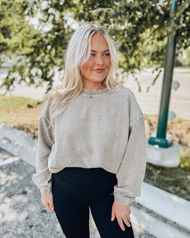 Corded Crewneck Sweatshirt [olive]