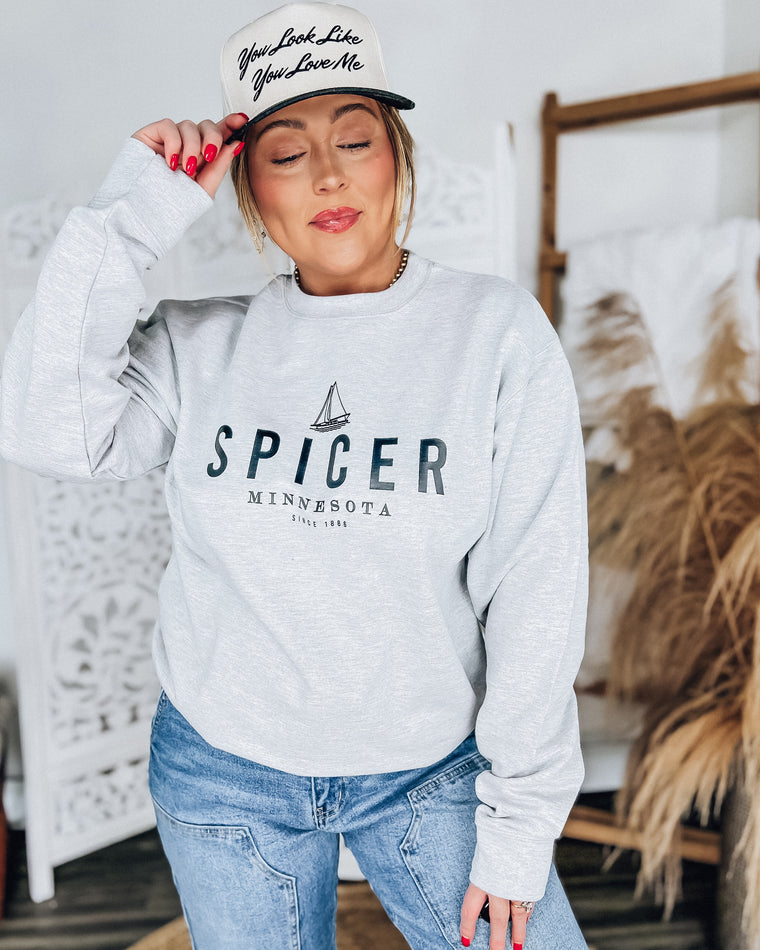 SPICER Sailboat Unisex Crewneck [h.grey/black]