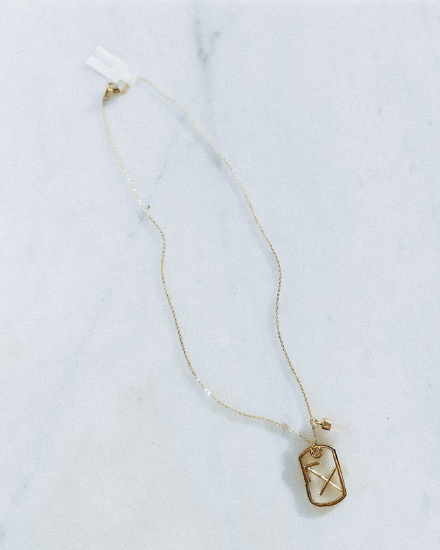 NEW Zodiac + Rose Quartz Charm Necklace [gold]