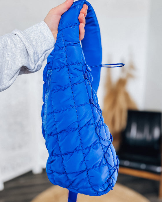Quilted Puffer Sling Bag [cobalt blue]