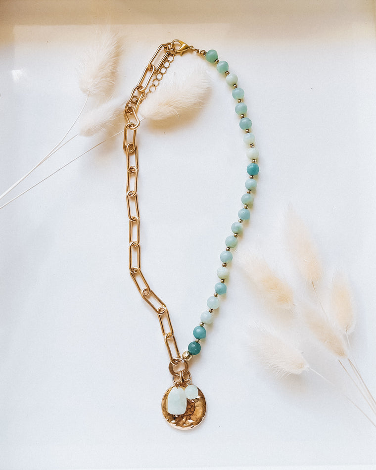 Aqua Stone Necklace [gold]