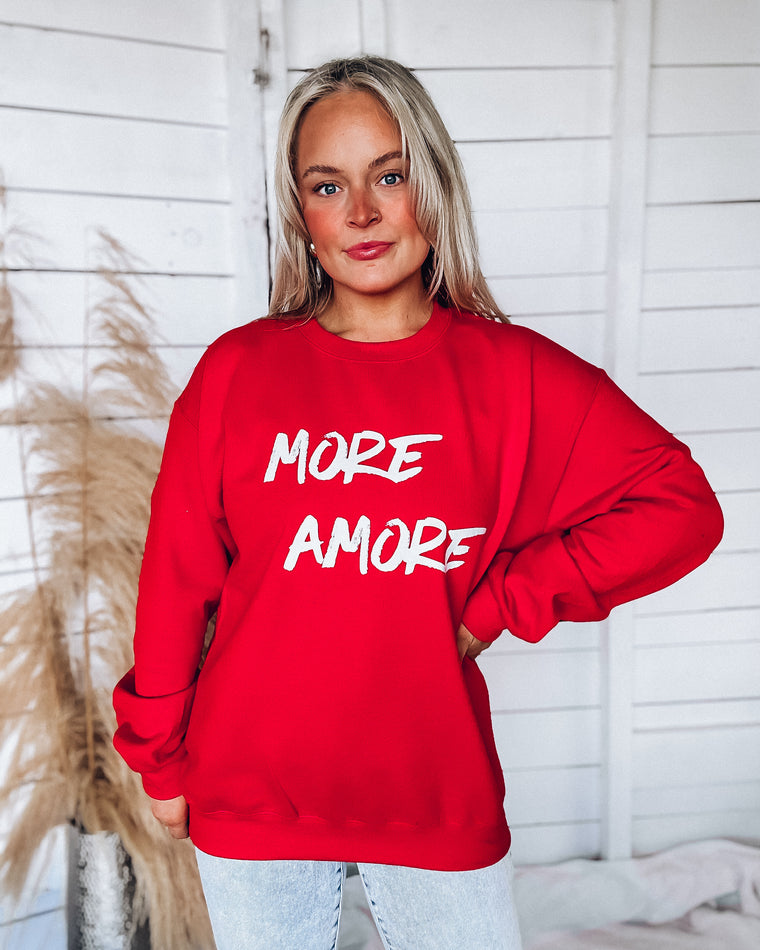 MORE AMORE crewneck sweatshirt [red/white]