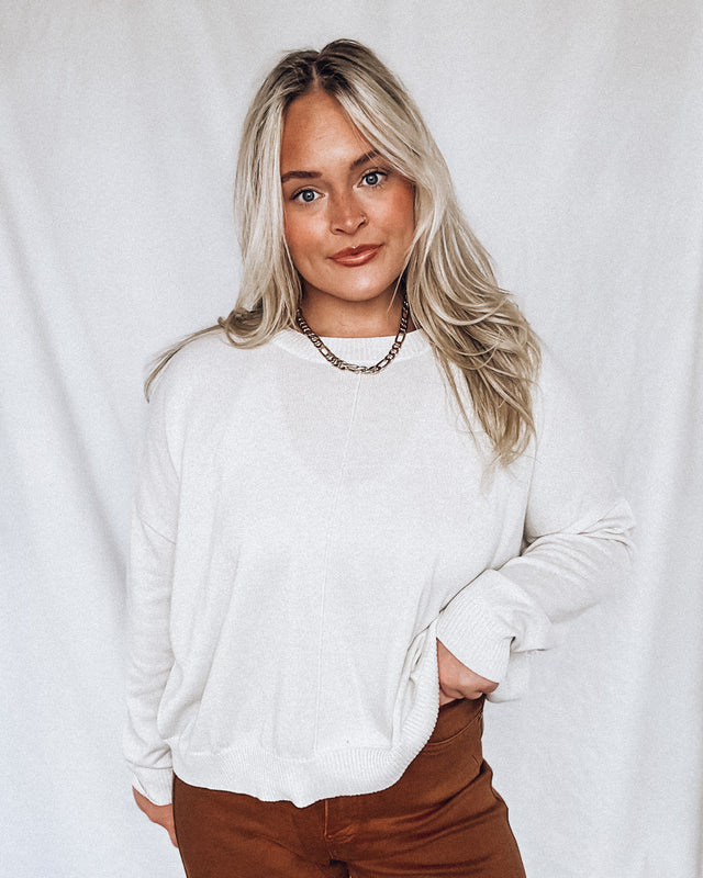 Extended Shoulder Sweater [oatmeal]