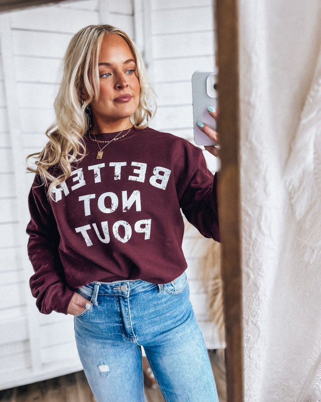 Better Not Pout Crew [maroon]