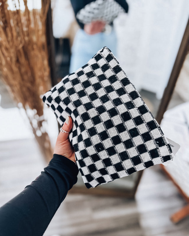 Checkered Cosmetic Bag [black]
