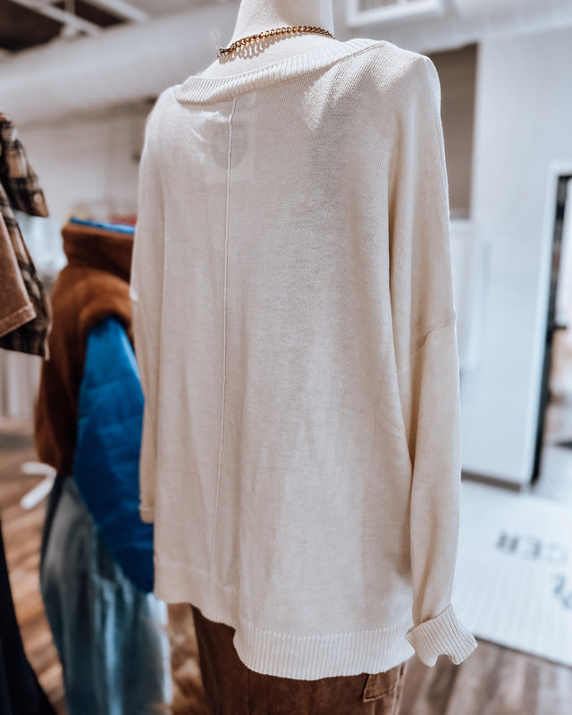 Extended Shoulder Sweater [oatmeal]