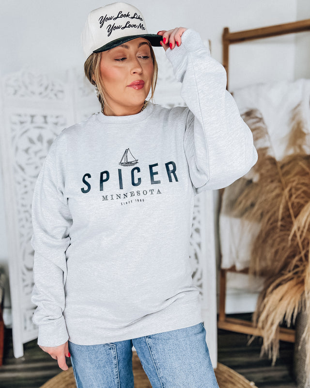 SPICER Sailboat Unisex Crewneck [h.grey/black]