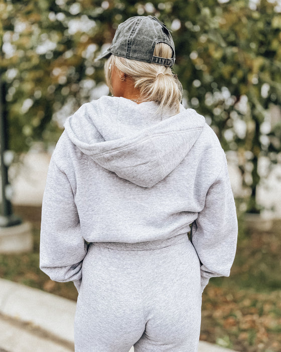 Take it Easy Crop Zip-Up [h.grey]