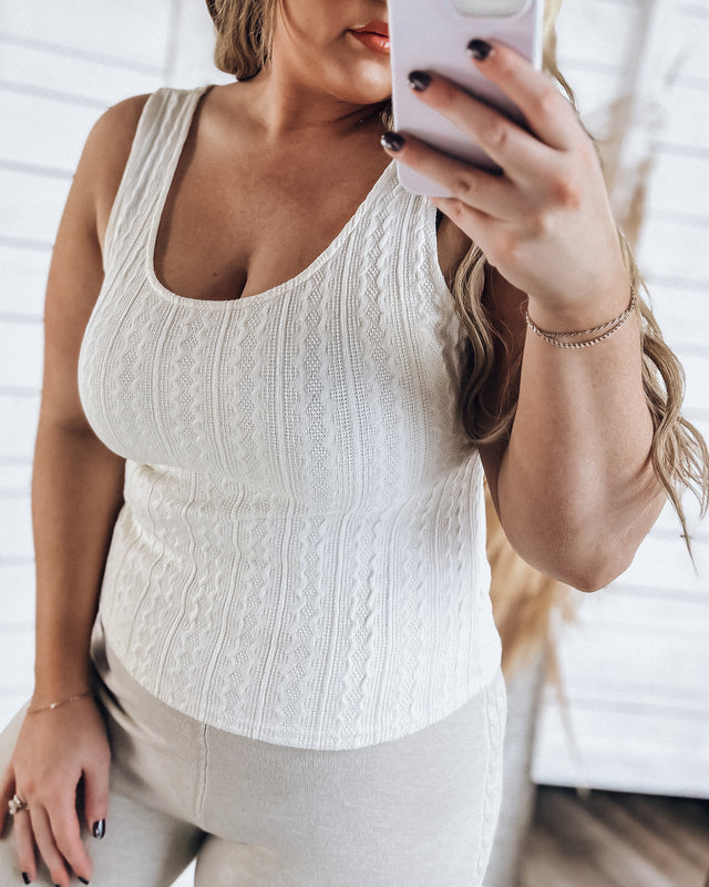 Cable Knit Tank [ivory]