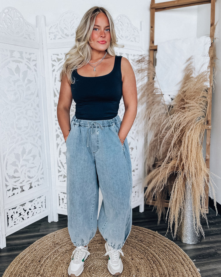 Daisy Balloon Pants [light denim]