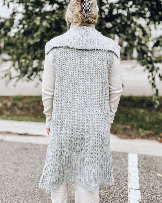 Fuzzy Feeling Long Vest [smoke]