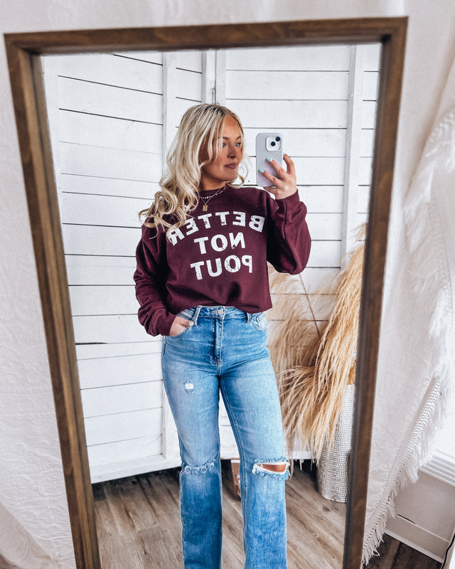 Better Not Pout Crew [maroon]
