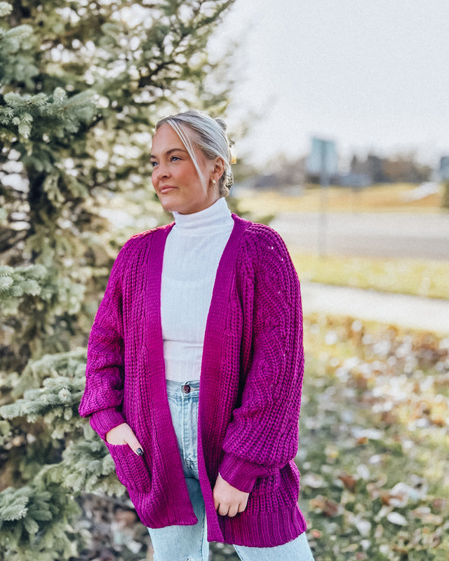 Modern Moment Knit Cardigan [berry]
