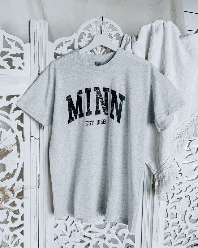 MINN Est 1858 Unisex Tee [h grey/blk]