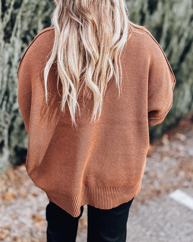 Side Slit Sweater [deep camel]