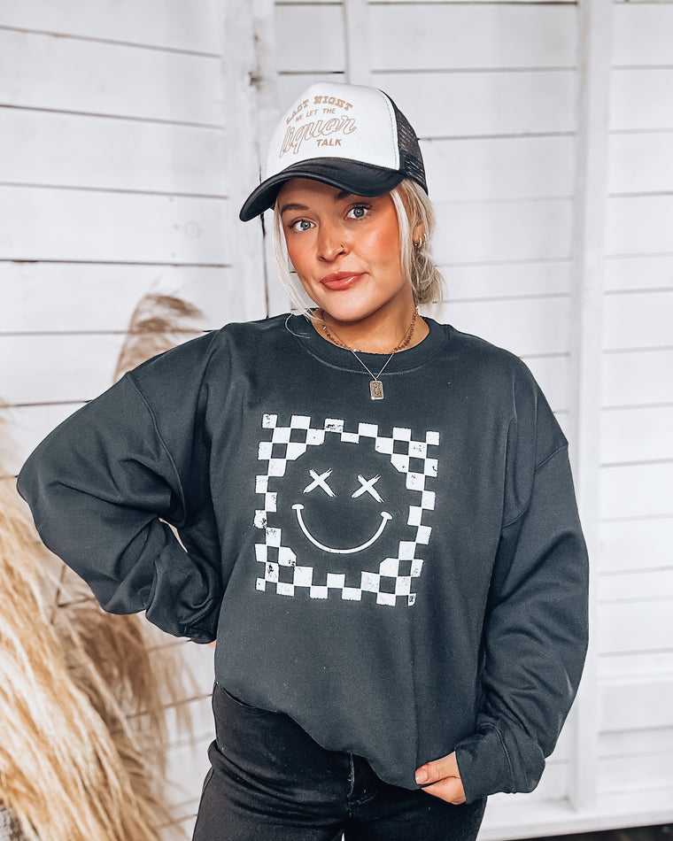 Check Your Happy Unisex Crewneck [black]