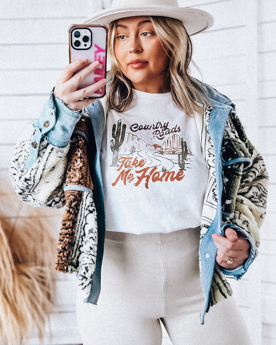 Country Roads Tee [white/brown]