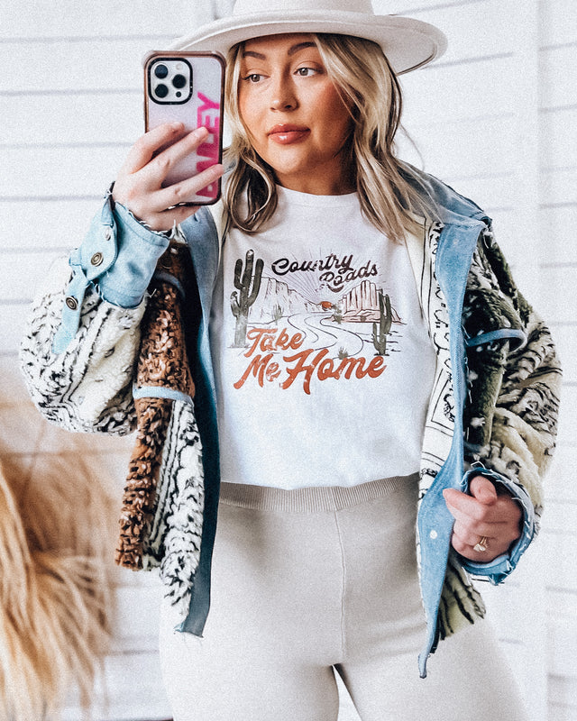 Country Roads Tee [white/brown]