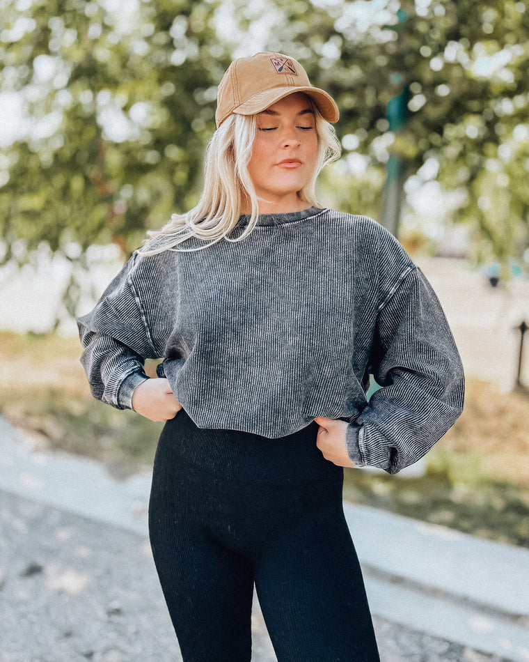 Corded Crewneck Sweatshirt [black]