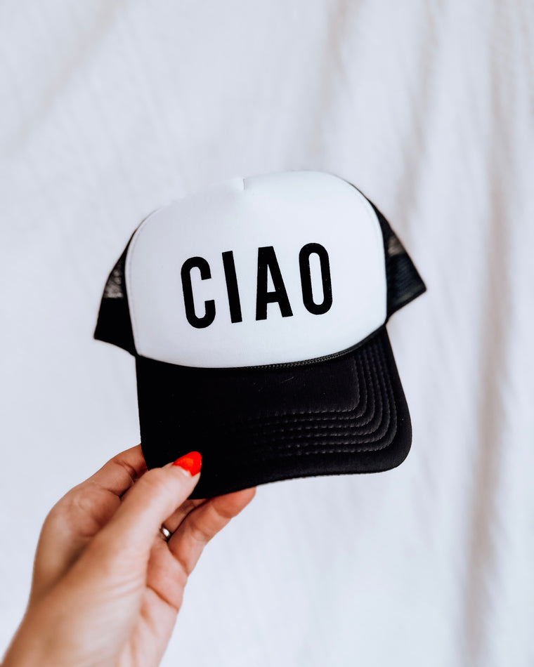 CIAO Trucker Hat [black on white/black]