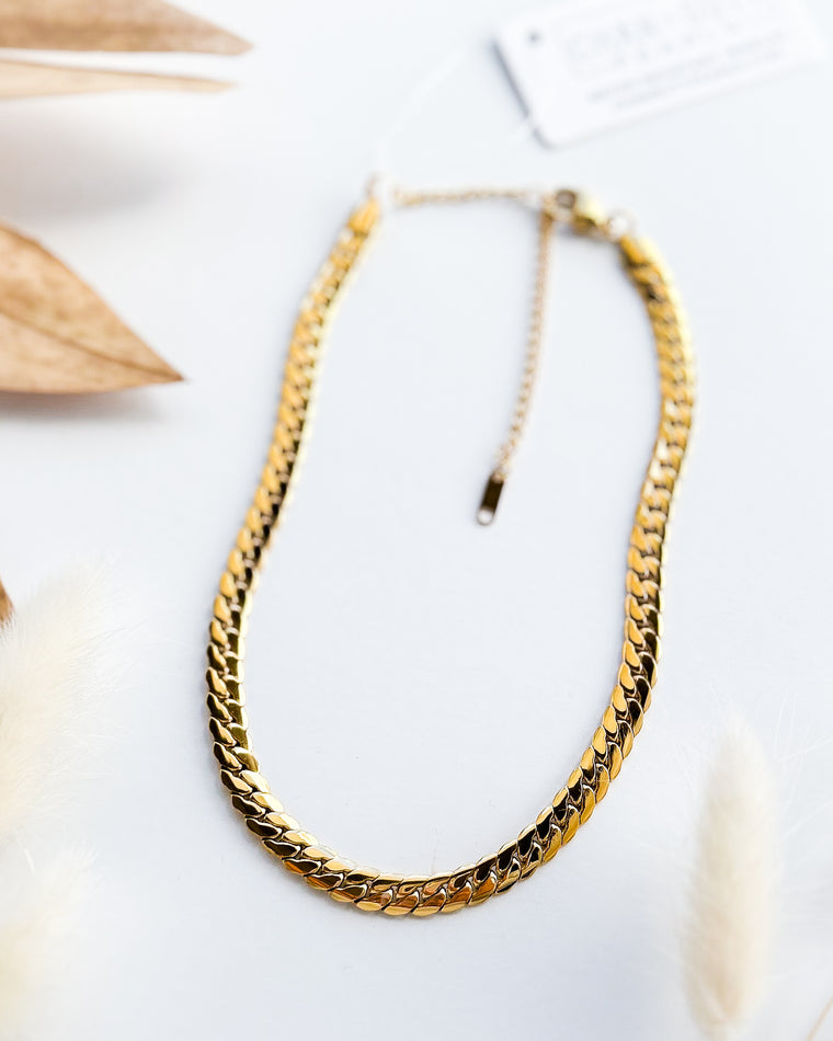 Thin Shiny Necklace [18k Gold Plated Stainless Steel]