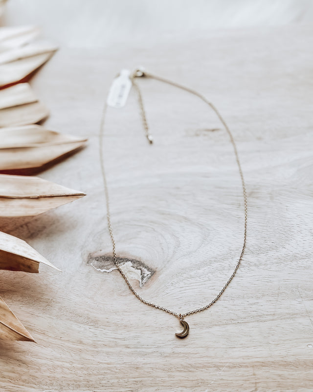 Dainty Crescent Moon Necklace [gold]