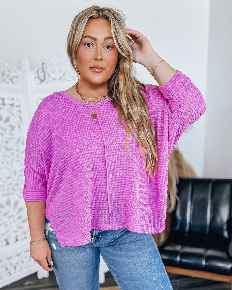Everly Waffle Top [pink]