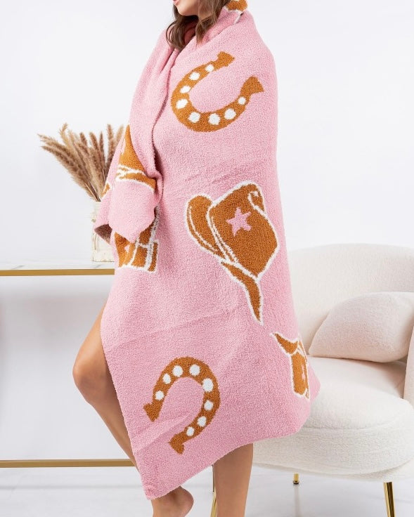 Cozy Cowgirl Blanket [bubblegum pink]