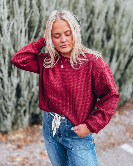 Round Neck Sweater [cabernet]