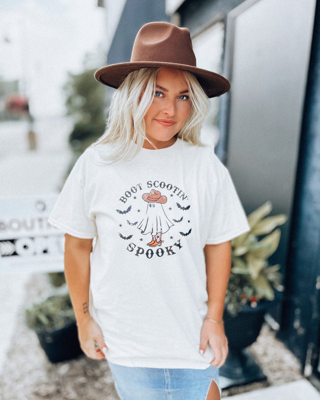 RESTOCKED: Boot Scootin Spooky Tee [cream/blk]