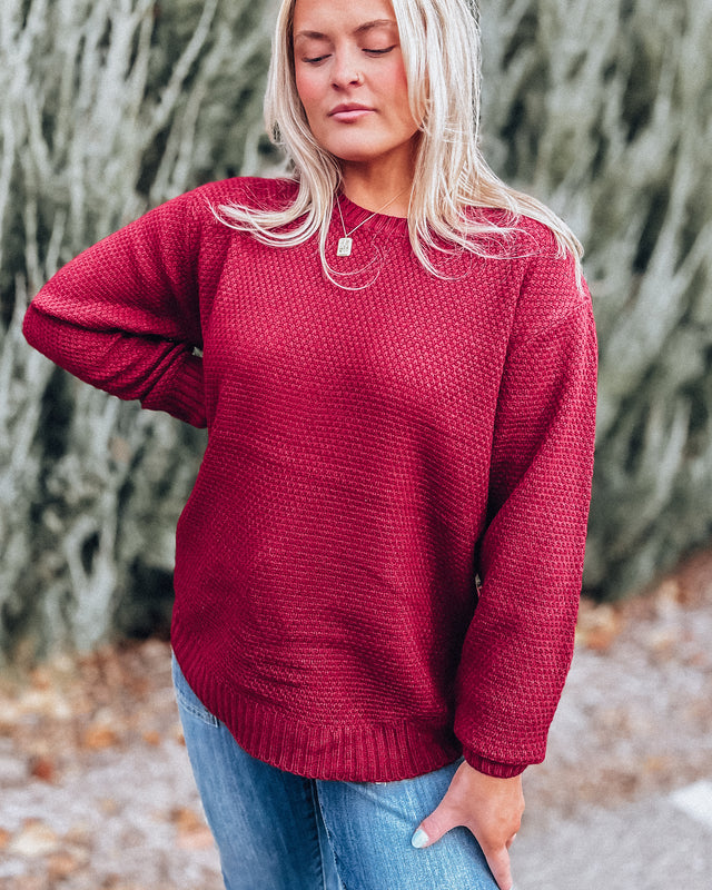 Round Neck Sweater [cabernet]