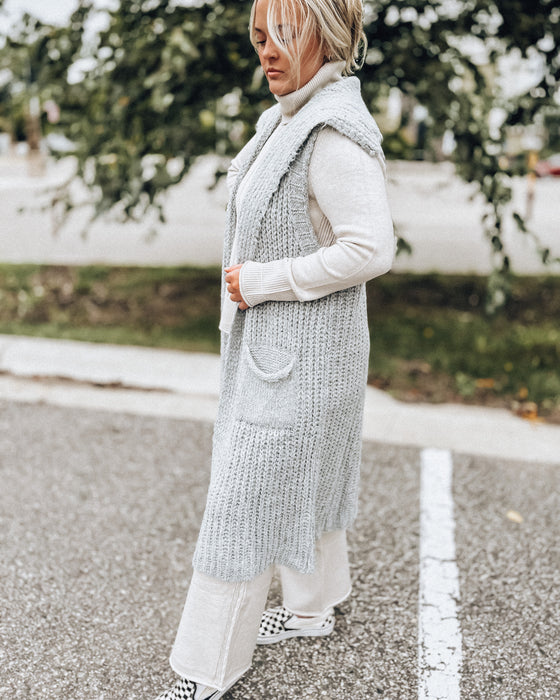 Fuzzy Feeling Long Vest [smoke]