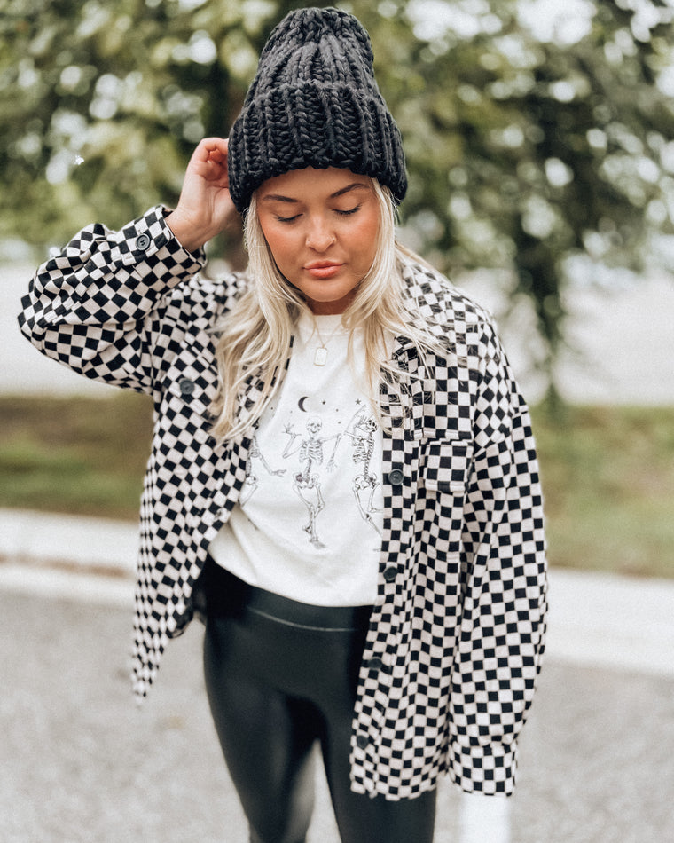 Breckenridge Button Up [cream&blk checker]