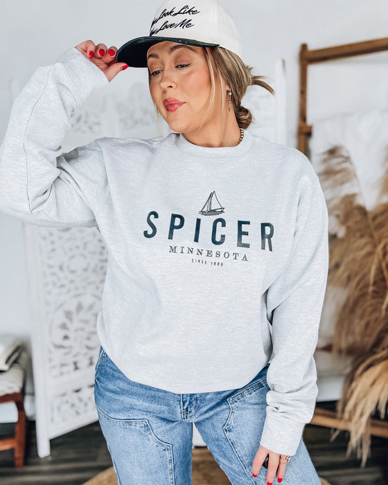 SPICER Sailboat Unisex Crewneck [h.grey/black]