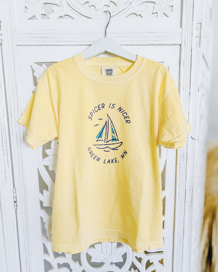 Spicer is Nicer Sailboat YOUTH Tee [yellow]