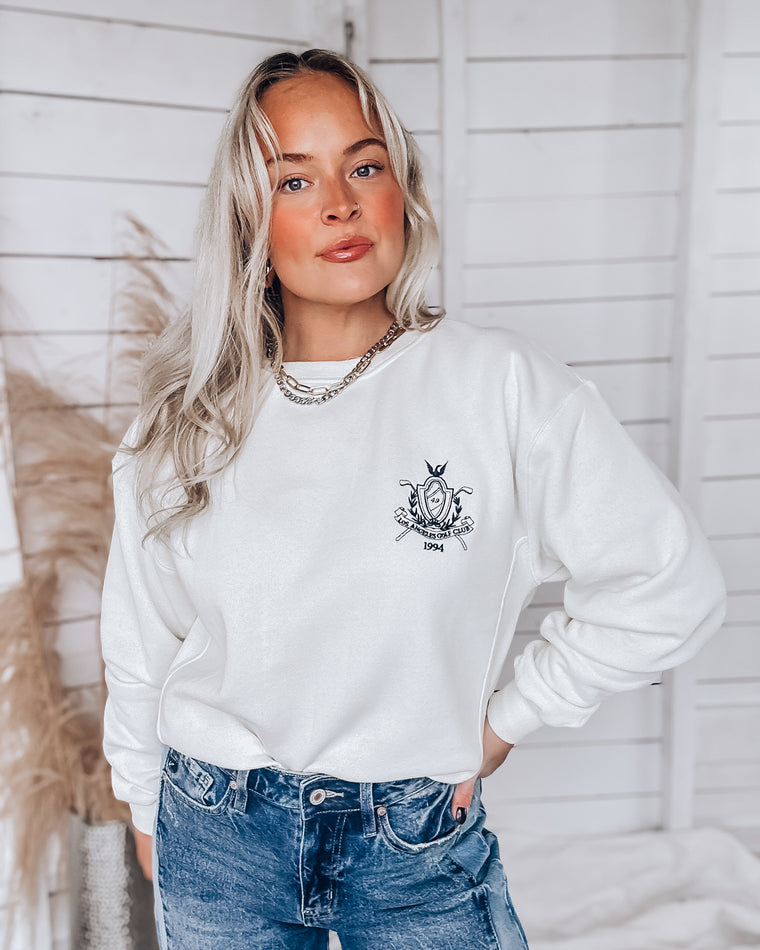 Embroidered Crewneck Sweater [ivory]