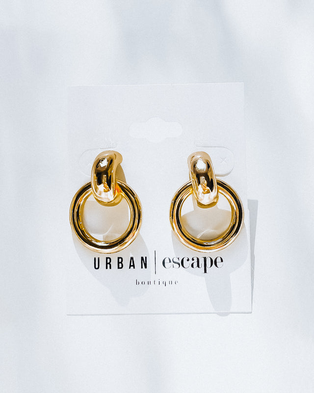 Gold Dipped Door Knocker Earrings [gold]