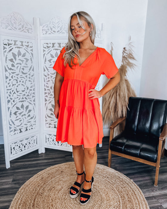 Carmen Tiered Dress [orange]