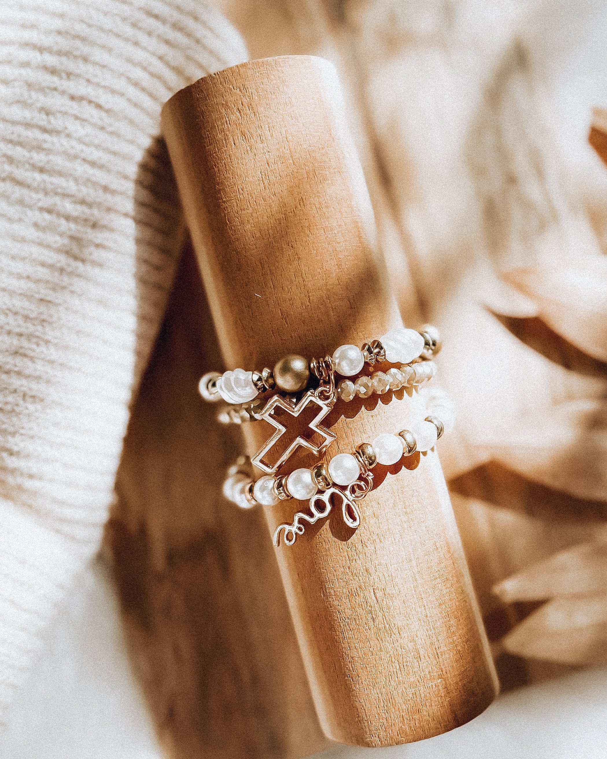 FAITH bracelet set of 3 [pearl]